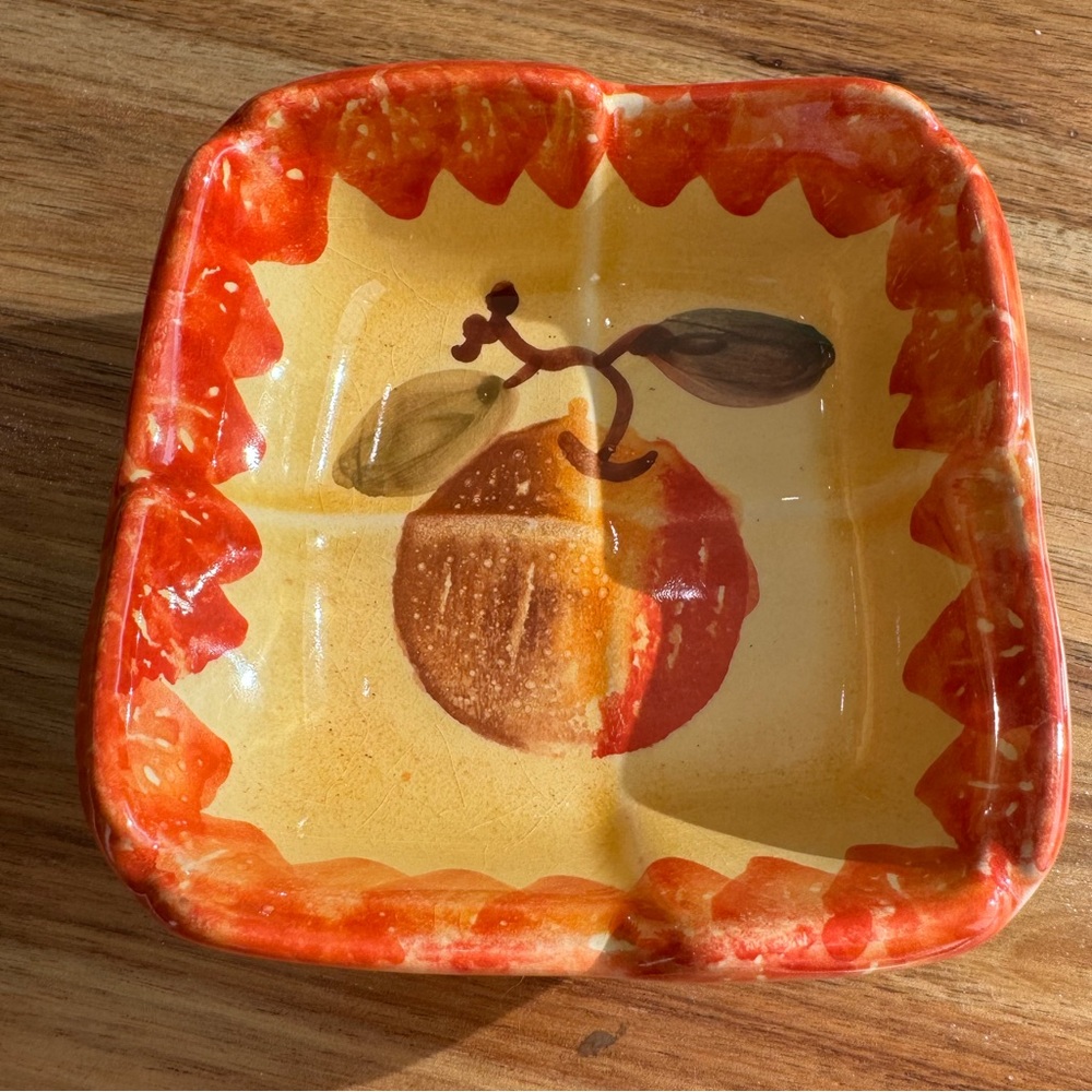 ITALICA ARS Stoneware Dish Bowl Hand Painted 4.5”